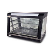 Вітрина теплова GoodFood WS920 Black Line, 3 полиці, підсвітка, 30–110°C, чорна, для гарячих страв, випічки та курей-гриль, 920 мм