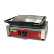 Гриль контактний GoodFood ECG11EA Panini RED — електричний професійний гриль для паніні та сендвічів із широкою чавунною плитою, 2,2 кВт