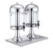 Диспенсер для холодних напоїв GoodFood COOL JD302, 2×7 л, з льодогенератором та краном захисту від протікань, нержавіюча сталь