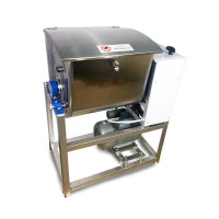 Горизонтальний тістоміс GoodFood SM25 — промислове обладнання для замішування крутого тіста, 25 кг завантаження, дежа з нержавної сталі, реверс