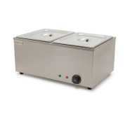 Апарат для підігріву страв GoodFood BM2 — настільний паровий марміт на 2 GN 1/2, корпус із нержавіючої сталі, автоматичний термостат, 1,5 кВт