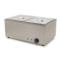 Апарат для підігріву страв GoodFood BM2 — настільний паровий марміт на 2 GN 1/2, корпус із нержавіючої сталі, автоматичний термостат, 1,5 кВт