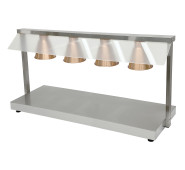 Апарат для підігріву готових страв GoodFood FW4 — професійний фудвармер із нержавіючої сталі з інфрачервоними лампами, 1,8 кВт, 1360×530×700 мм