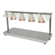 Апарат для підігріву готових страв GoodFood FW4 — професійний фудвармер із нержавіючої сталі з інфрачервоними лампами, 1,8 кВт, 1360×530×700 мм