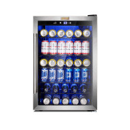 Холодильна шафа для напоїв GoodFood BC128 — 128 л, 36 пляшок, цифрове керування, подвійне скло, чорний корпус, підсвітка