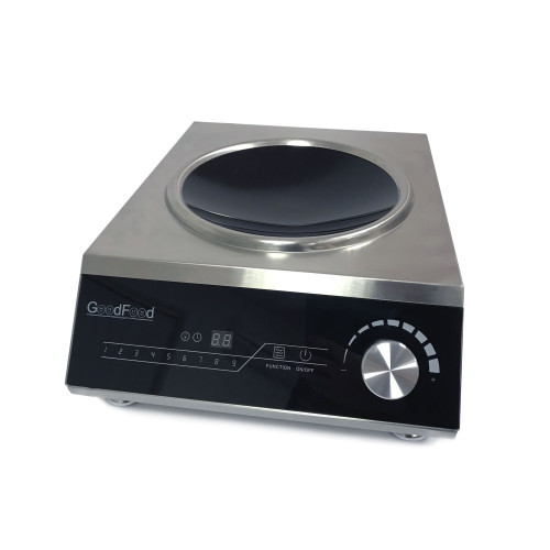 Професійна індукційна плита GoodFood IC35 WOK PRIME 3,5 кВт з сенсорним керуванням і сковорідкою WOK у комплекті для ресторанів та кафе