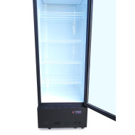 Холодильна шафа для напоїв GoodFood BC480NBW2LED, 466 л, чорно-біла, LED-підсвітка, подвійне скло, замок, динамічне охолодження