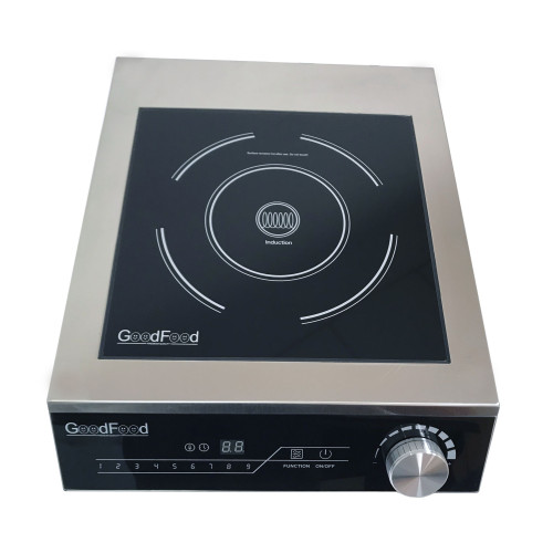 Професійна індукційна плита GoodFood IC50 PRIME 1-конфоркова, 5 кВт, сенсорна панель, корпус з нержавіючої сталі, для ресторанів і кафе
