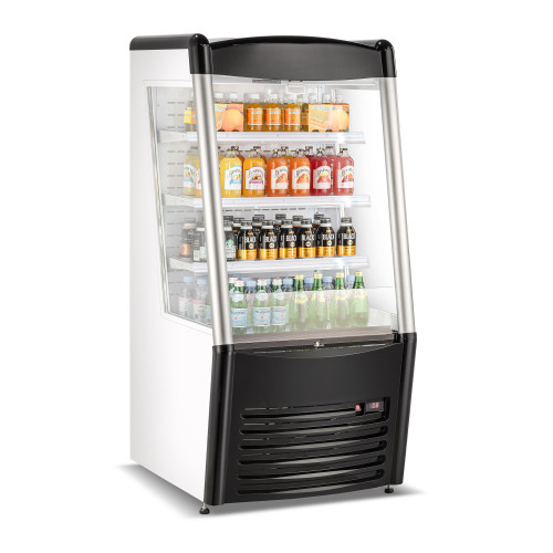 Холодильна вітрина-горка GoodFood RTS260L, 245 л, LED-підсвітка, динамічне охолодження, чорний корпус, 3 полиці, для магазинів і супермаркетів