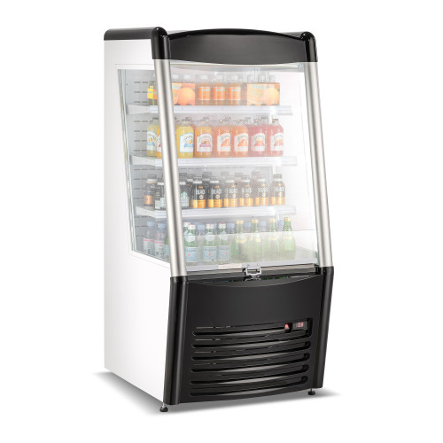 Холодильна вітрина-горка GoodFood RTS260L, 245 л, LED-підсвітка, динамічне охолодження, чорний корпус, 3 полиці, для магазинів і супермаркетів