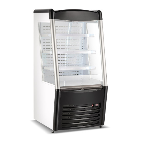 Холодильна вітрина-горка GoodFood RTS260L, 245 л, LED-підсвітка, динамічне охолодження, чорний корпус, 3 полиці, для магазинів і супермаркетів