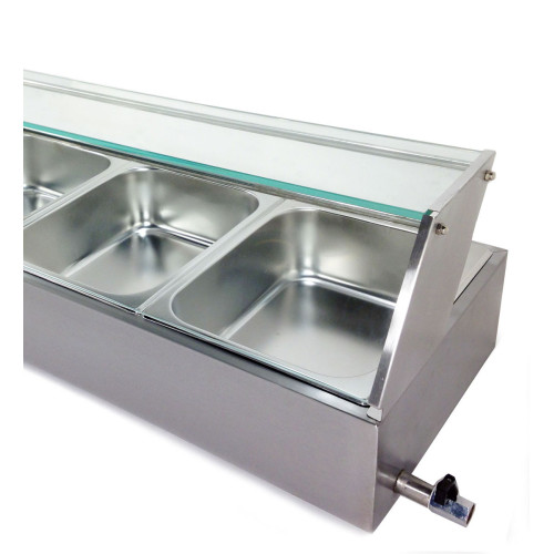 Апарат для підігріву готових страв (марміт) GoodFood BM4G — настільна вітрина на 4 гастроємності GN 1/2, паровий нагрів, нержавіюча сталь, 1,5 кВт