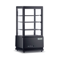 Холодильна вітрина GoodFood RT68L чорна — настільна міні-вітрина для напоїв і десертів з LED-підсвіткою, об’єм 68 л, авторазморожування