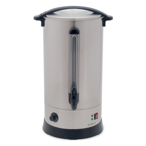 Електричний кип’ятильник GoodFood WB16DW 15 л з подвійною стінкою та термостатом для кафе та їдалень, корпус із нержавної сталі