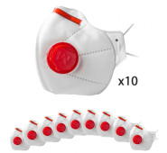 Комплект респіраторних масок з клапаном, 10шт. Микрон FFP3