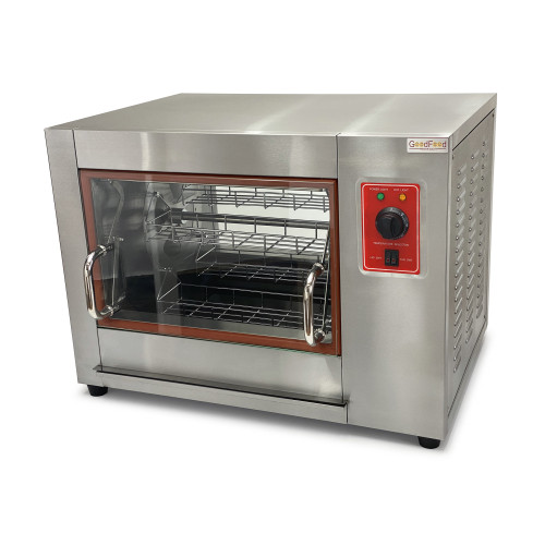 Гриль для кур електричний GoodFood CR266, 12 курей, нержавіюча сталь, вітрина, 4,5 кВт, 220В — професійне обладнання