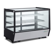 Настільна холодильна вітрина GoodFood RTW160L5, 160 л, нержавіюча сталь, LED-підсвітка, розсувні двері, для кондитерських виробів