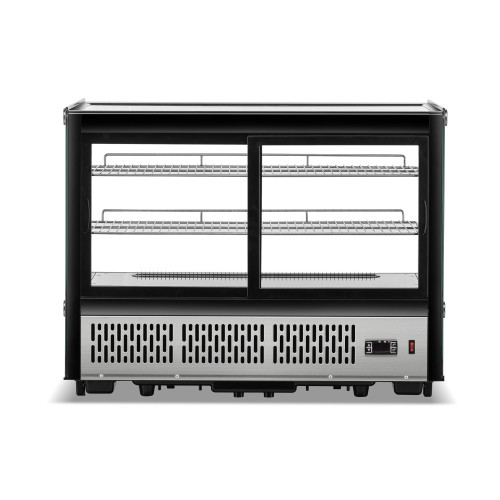 Настільна холодильна вітрина GoodFood RTW160L5, 160 л, нержавіюча сталь, LED-підсвітка, розсувні двері, для кондитерських виробів