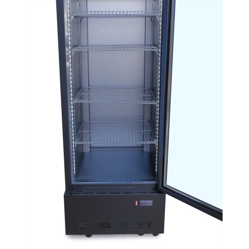 Холодильна шафа для напоїв GoodFood BC480NBB2LED, 466 л, чорна, з LED-підсвіткою, подвійне скло, динамічне охолодження