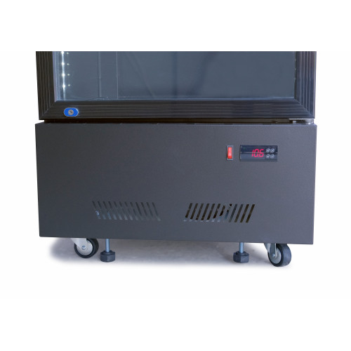 Холодильна шафа для напоїв GoodFood BC480NBB2LED, 466 л, чорна, з LED-підсвіткою, подвійне скло, динамічне охолодження