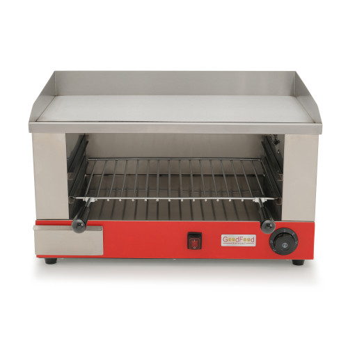 Електричний гриль-саламандра GoodFood GSEG58 з жарильною поверхнею, 2,4 кВт, нерж. сталь, для кафе та ресторанів