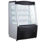 Холодильна вітрина-горка GoodFood RTS390L — 320 л, LED-підсвітка, 3 полиці, нічна штора, чорний корпус, для охолоджених продуктів і напоїв