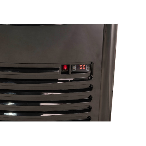 Холодильна вітрина-горка GoodFood RTS390L — 320 л, LED-підсвітка, 3 полиці, нічна штора, чорний корпус, для охолоджених продуктів і напоїв