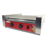 Гриль роликовий GoodFood HDRG11 RED – 11 нержавіючих роликів, 2 двигуни, 2 зони нагріву, для сосисок і хот-догів, 2,2 кВт, 50–300°C