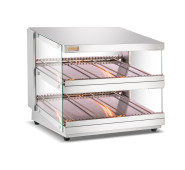 Вітрина теплова GoodFood WS85 ELIT — електрична настільна вітрина з нержавіючої сталі для підтримання випічки, пиріжків та гарячих страв (800×703×704 мм)