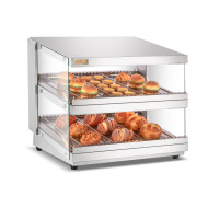 Вітрина теплова GoodFood WS85 ELIT — електрична настільна вітрина з нержавіючої сталі для підтримання випічки, пиріжків та гарячих страв (800×703×704 мм)