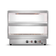 Вітрина теплова GoodFood WS85 ELIT — електрична настільна вітрина з нержавіючої сталі для підтримання випічки, пиріжків та гарячих страв (800×703×704 мм)