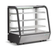 Холодильна вітрина GoodFood RTW195L, 178 л, вигнуте скло, LED-підсвітка, нержавіюча сталь, настільна, 3 полиці, цифрове керування