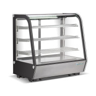 Холодильная витрина GoodFood RTW195L, 178 л, изогнутое стекло, LED-подсветка, нержавеющая сталь, настольная, 3 полки, цифровое управление