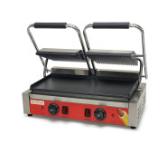 Контактний гриль GoodFood ECG20EA Panini RED — двопостовий електричний гриль для паніні та сендвічів із пружинною фіксацією та широкою робочою поверхнею