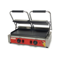 Гриль контактный GoodFood ECG20EA Panini RED — двухпостовый электрический гриль для панини и сэндвичей с пружинной фиксацией и широкой рабочей поверхностью