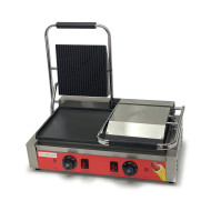 Гриль контактный GoodFood ECG20EA Panini RED — двухпостовый электрический гриль для панини и сэндвичей с пружинной фиксацией и широкой рабочей поверхностью