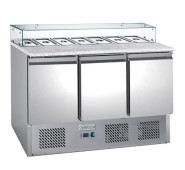 Солодета GoodFood GF-PS903GT-HC — професійна настільна модель з гранітною стільницею, об’ємом 402 л та 8 секціями GN1/6 для ресторанів і торгівлі