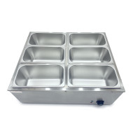 Апарат для підігріву страв GoodFood BM6 — настільний марміт на 6 гастроємкостей GN 1/3, паровий нагрів, нержавіюча сталь, 1,5 кВт, для ресторанів і кафе