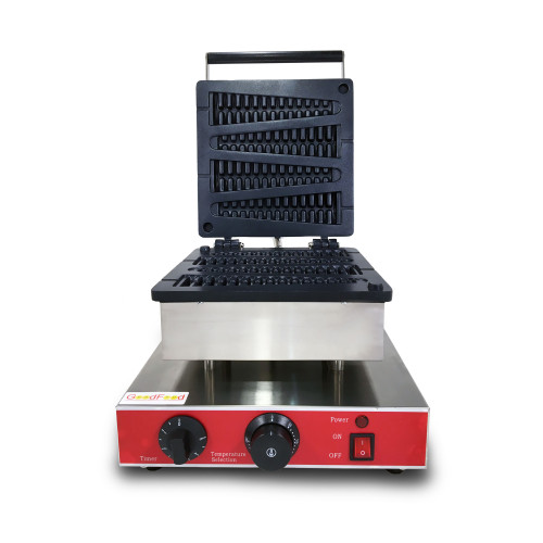 Вафельниця Lolly Waffle GoodFood WB1P (ялинка) — професійне обладнання для випікання об’ємних вафель на паличці у формі ялинки, корпус із нержавної сталі, 4 вафлі 225х60х15 мм