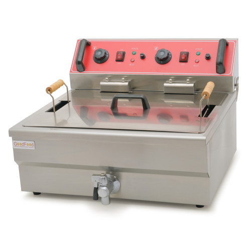 Електрична фритюрниця GoodFood EF30V 30 л — професійна настільна фритюрниця з нержавіючої сталі для кафе, ресторанів та фастфуду