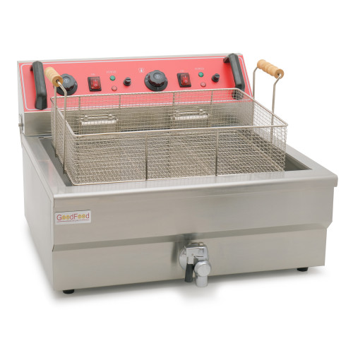 Електрична фритюрниця GoodFood EF30V 30 л — професійна настільна фритюрниця з нержавіючої сталі для кафе, ресторанів та фастфуду