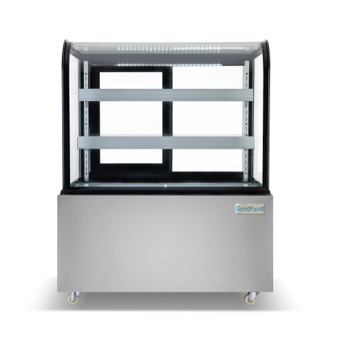 Холодильна вітрина GoodFood FW270R, 270 л, нержавіюча сталь, скляні полиці, LED-підсвітка, динамічне охолодження