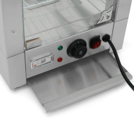 Витрина тепловая GoodFood WS100 STEEL — профессиональная витрина для горячих блюд, выпечки и кур-гриль из нержавеющей стали, 30–110°C, 1 кВт, подсветка