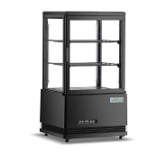 Холодильна вітрина GoodFood RT58L, чорна — 58 л, LED-підсвітка, подвійне скло, автоматичне розморожування, цифрове керування, для напоїв та десертів