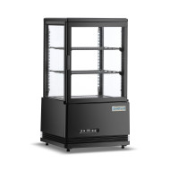 Холодильна вітрина GoodFood RT58L, чорна — 58 л, LED-підсвітка, подвійне скло, автоматичне розморожування, цифрове керування, для напоїв та десертів