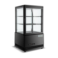 Холодильна вітрина GoodFood RT58L, чорна — 58 л, LED-підсвітка, подвійне скло, автоматичне розморожування, цифрове керування, для напоїв та десертів