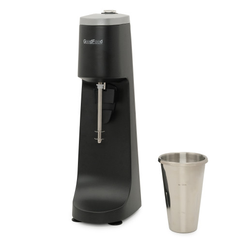 Молочний міксер GoodFood MFD44 BLACK, 1 л, 400 Вт, 2 швидкості, алюмінієвий корпус, чаша з нержавійки — професійне обладнання для кафе та барів