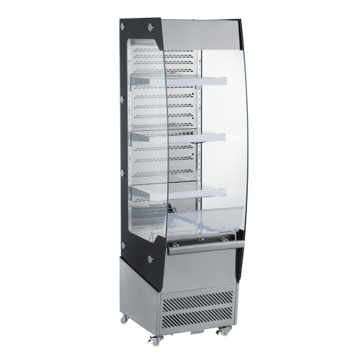 Холодильна вітрина-горка GoodFood RTS220L: 220 л, LED-підсвітка, авторазморожування, скляні боковини, цифрове керування, нічна шторка