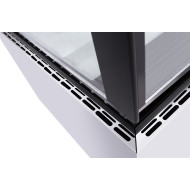 Холодильна вітрина GoodFood FW370R, 370 л, скляні полиці, LED-підсвітка, нержавіюча сталь, динамічне охолодження, розсувні двері