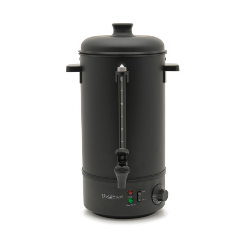 Електричний кип’ятильник GoodFood WB08 BLACK, 8 л, корпус із нержавіючої сталі, автоматичний термостат, чорний колір, 1,8 кВт